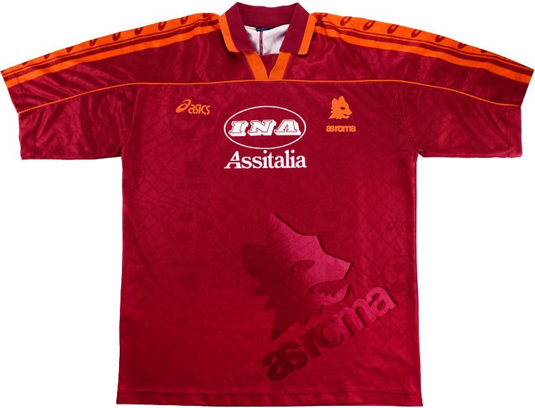 Camisa I Roma retro 1995 1996 Asics 